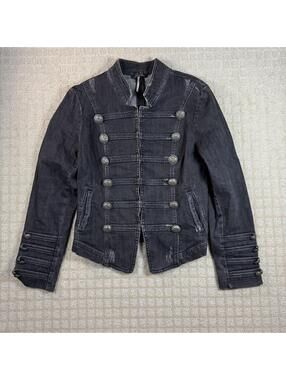 Y2K Free People Military Denim Jacket Medium